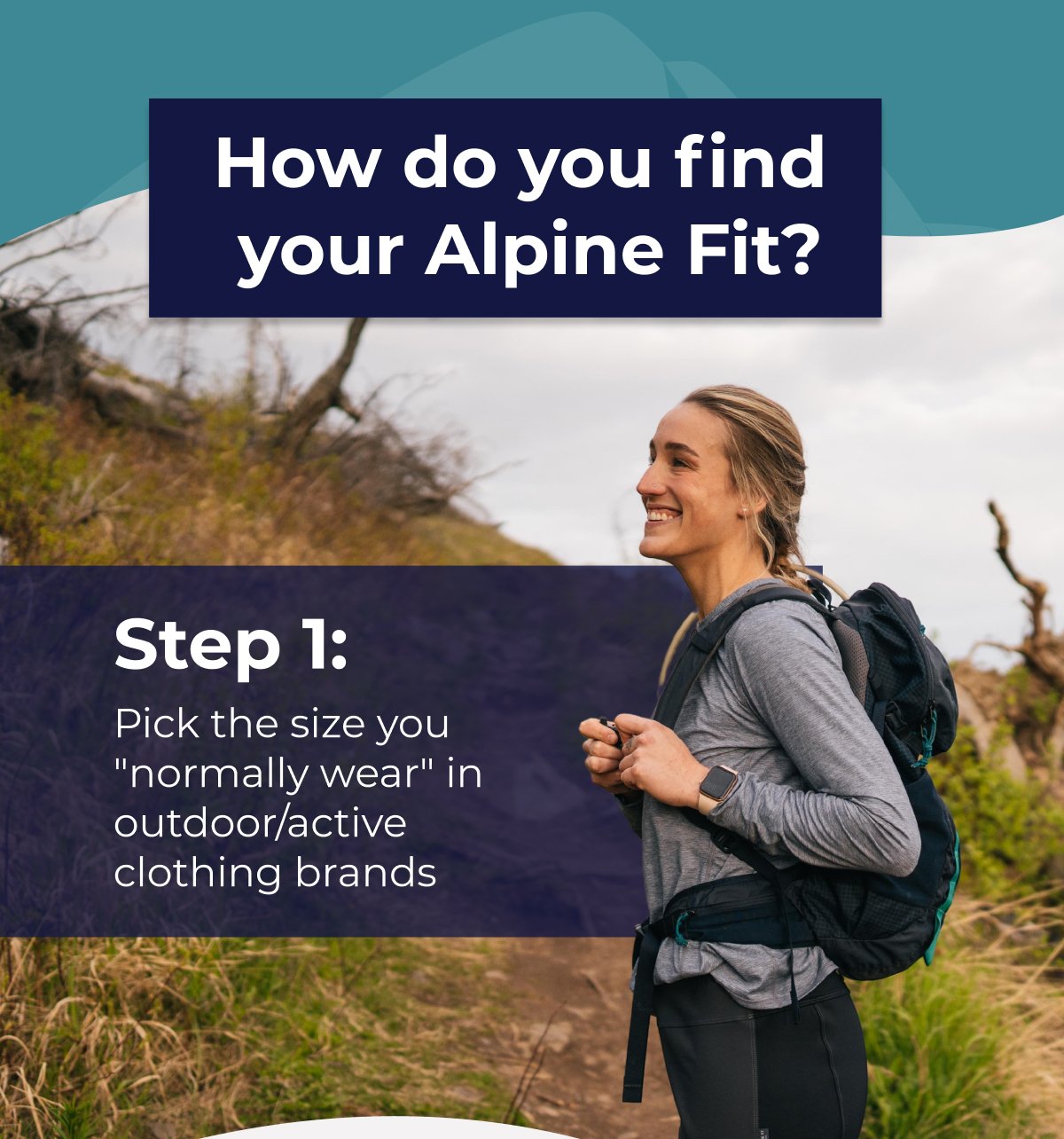 How do you find your Alpine Fit? Body: Step 1: Pick the size you "normally wear" in outdoor/active clothing brands.