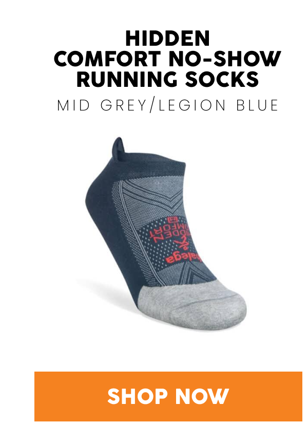 Hidden Comfort No-Show Running Socks, Mid Grey/Legion Blue